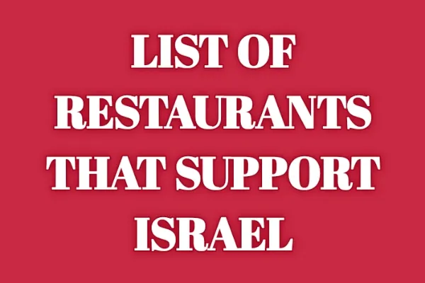 List of Restaurants That Support Israel