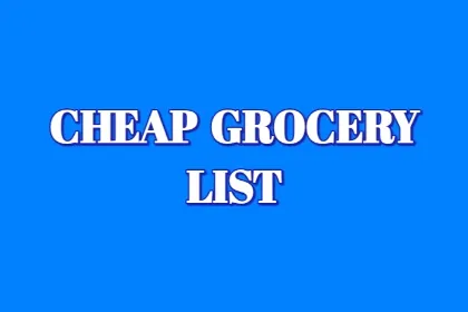 Cheap Grocery List